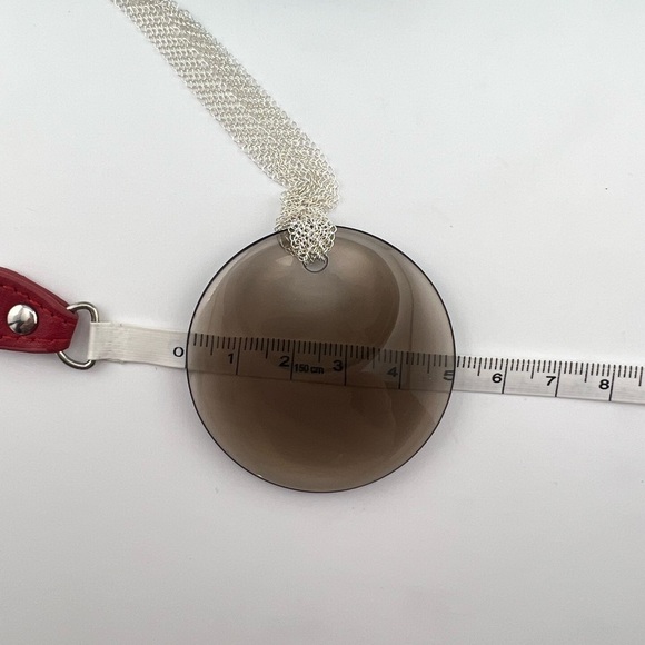 RARE Tiffany & Co. 50mm Smoky Quartz Disc Mesh Necklace Elsa Peretti 🤎 - Picture 6 of 8